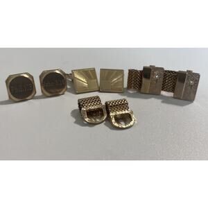 Vintage Cufflinks LOT OF 4 Preacher Pastor John 3:16 Morning Star Gold Plated